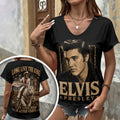 Elvis Presley Long Live The King Even Kings Need A Little Chaos V-Neck Shirt Elvis Presley Merch - Merchluma