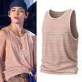 V BTS In Foxborough Day 2 Red Striped Swirl Tank Top BTS World Tour Arirang Merch Fan Gifts - Merchluma