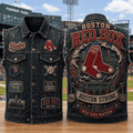 Boston Red Sox Merch 2026 Boston Strong Red Sox Nation Denim Vest Gift For Baseball Fans - Merchluma
