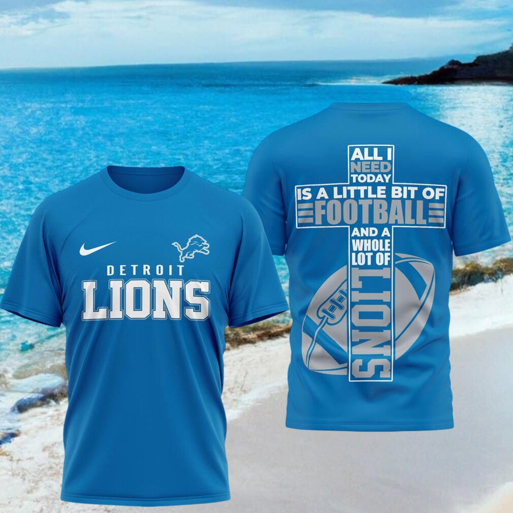Detroit Lions Cross Football Faith Shirt Detroit Lions Merch Christian Gift For Game Day - Merchluma