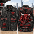 Chicago Bulls See Red Est 1966 Denim Vest Chicago Bulls Merch Cool Gift For Basketball Lovers - Merchluma