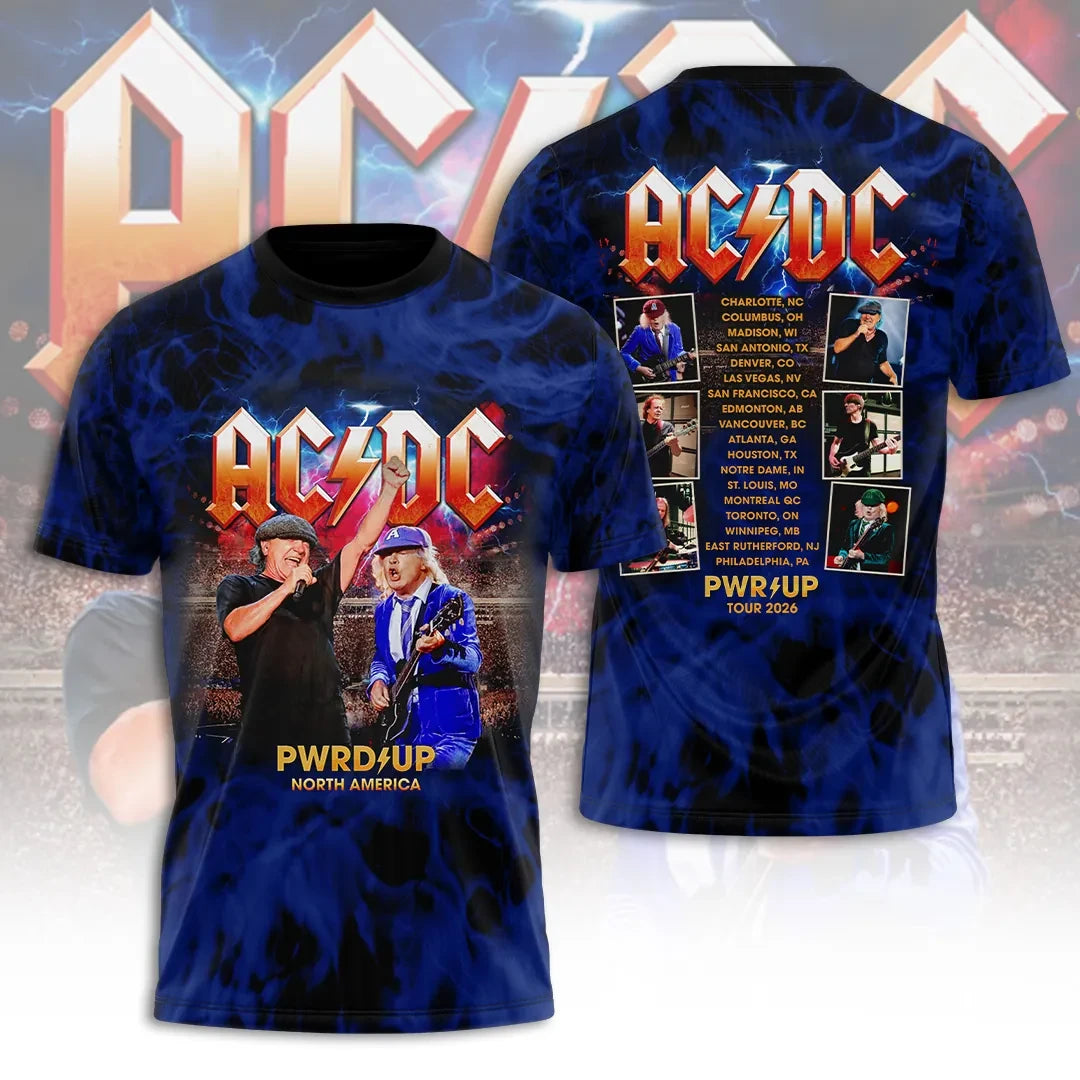 AC DC Tour 2026 Merch AC DC Power Up Tour T-Shirt Gift For Band Fans - Merchluma