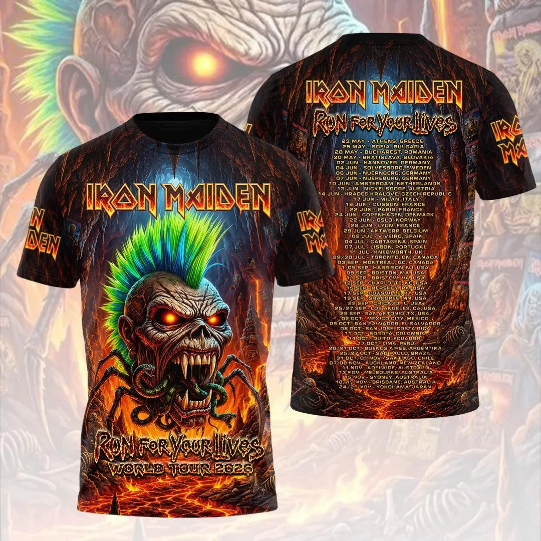 Iron Maiden 2026 World Tour T-Shirt Run For Your Lives Shirt Iron Maiden Merch Gift For Fans - Merchluma