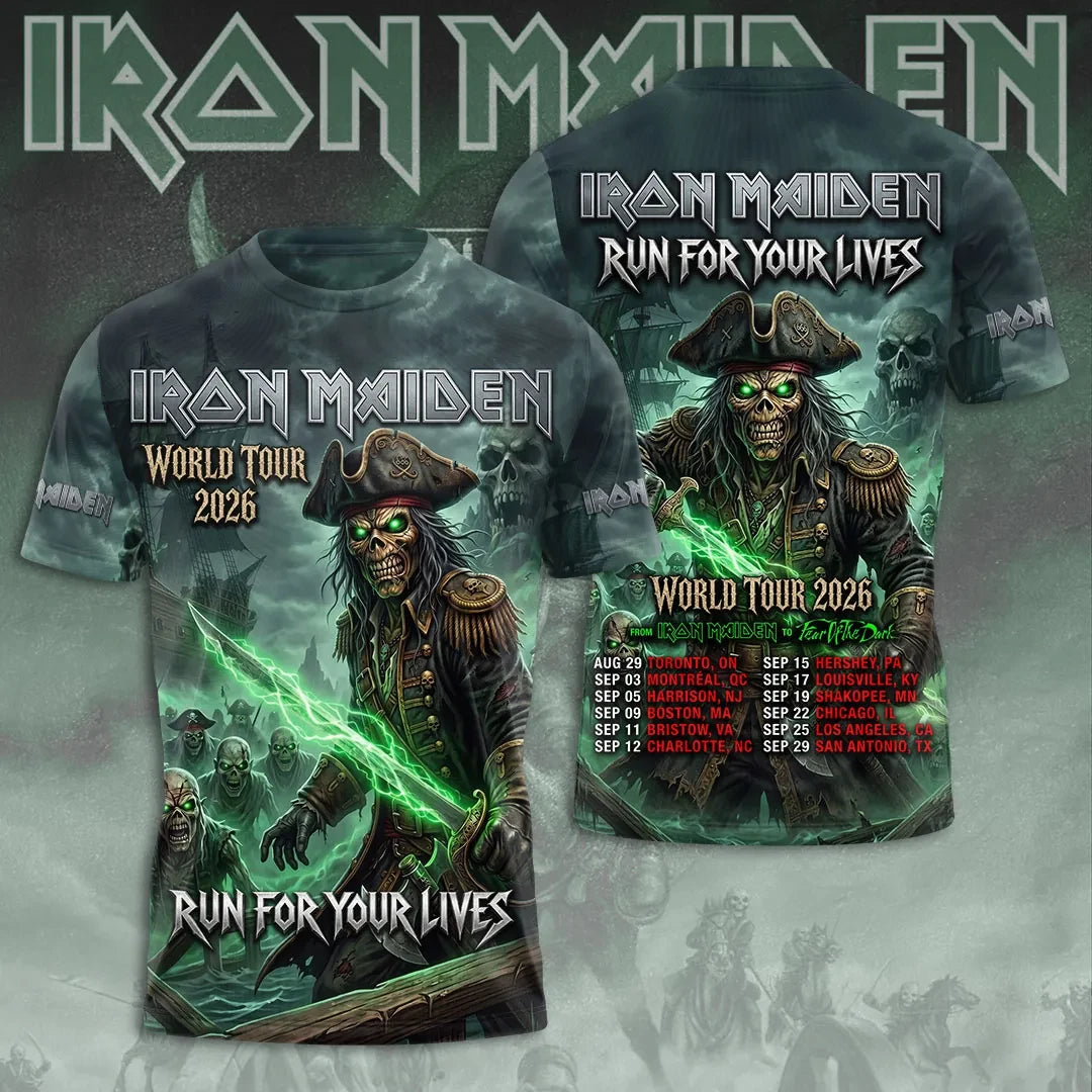 Iron Maiden World Tour Merch 2026 Run For Your Lives Shirt Iron Maiden Merch Gift For Bard Fans - Merchluma