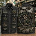 Dropkick Murphys Boston Celtic Punk Denim Vest 2026 Dropkick Murphys Merch Gift For Fans - Merchluma