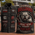 Georgia Bulldogs Sic Em Glory Glory Denim Vest Georgia Bulldogs Merch Gift For Football Lovers - Merchluma