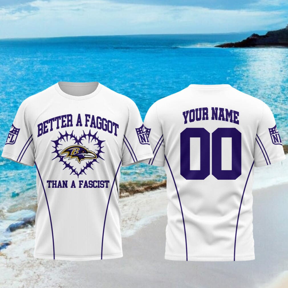 Personalized Baltimore Ravens Better A Fargot Than A Fascist T-Shirt Ravens Merch Fan Gifts - Merchluma