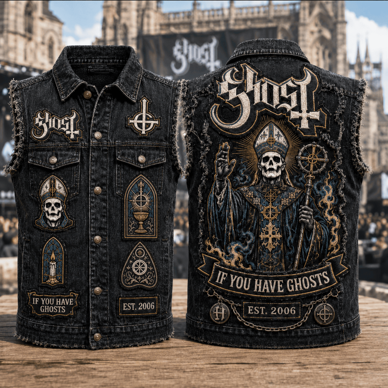 Ghost Band Merch 2026 If You Have Ghosts Denim Vest Unique Gifts For Music Lovers - Merchluma