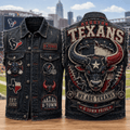 Houston Texans We Are Texans H Town Pride Denim Vest Houston Texans Merch Gifts For Fans - Merchluma