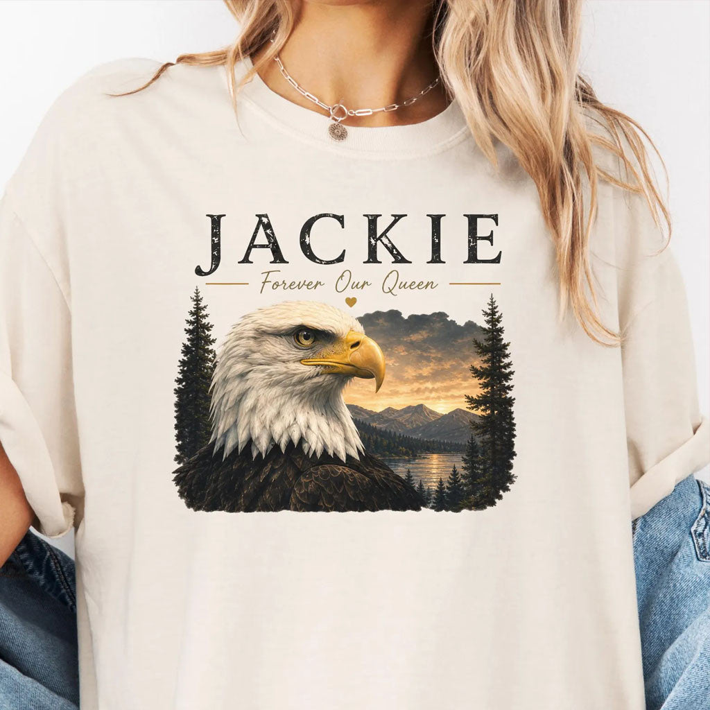 Jackie Big Bear Merch 2026 Jackie Forever Our Queen T-Shirt Big Bear Bald Eagle Tribute Tee - Merchluma