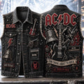 AC DC For Those About To Rock Denim Vest Let There Be Rock AC DC Merch Gift For Band Fans - Merchluma