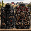 Arizona Wildcats Bear Down Denim Vest Arizona Wildcats Merch Gift For Basketball Lovers - Merchluma