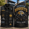 Denver Nuggets Mile High Denim Vest Bring The Energy Denver Nuggets Merch Basketball Fan Gift - Merchluma