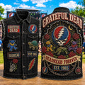 Grateful Dead Merch 2026 Deadhead Forever Est 1965 Denim Vest Gift Ideas For Band Fans - Merchluma