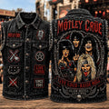 Motley Crue Live Loud Raise Hell Denim Vest Glam Metal Legends Motley Crue Merch Fan Gifts - Merchluma
