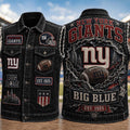 New York Giants Big Blue Est 1925 Denim Vest NY Giants Merch Presents For Football Fans - Merchluma