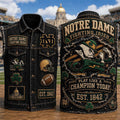 Notre Dame Fighting Irish Merch Play Like A Champion Today Denim Vest Gift For Football Fans - Merchluma