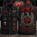 Slayer Blood The Steel Denim Vest Repentless Slayer Band Merch Present For Music Fans - Merchluma