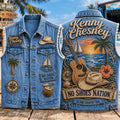 Kenny Chesney No Shoe Nation Denim Vest island Country Soul Kenny Chesney Merch Gift For Fans - Merchluma