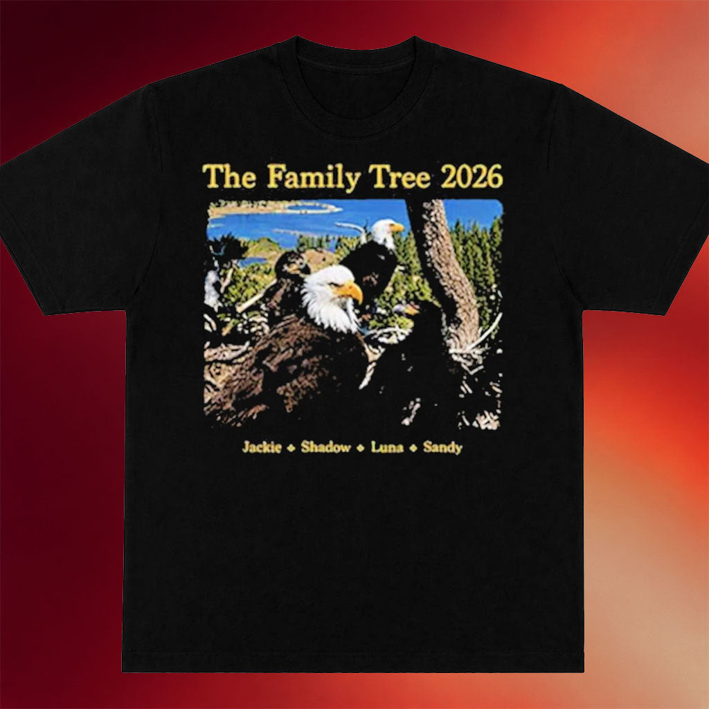 Jackie Big Bear Merch Jackie And Shadow Family Tree 2026 T-Shirt Present For Bald Eagle Fans - Merchluma