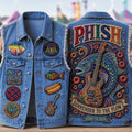 PHISH Surrender To The Flow Denim Vest Read The Book PHISH Band Merch Gift For Music Lovers - Merchluma