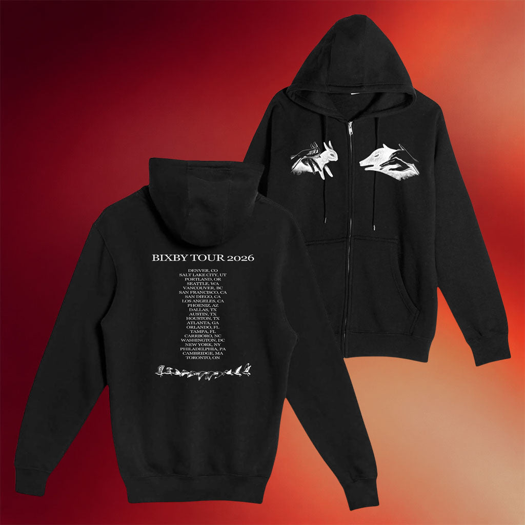 Bixby Merch 2026 Shadow Puppets Tour Zip Hoodie Bixby Tour Merch Music Related Gifts For Guys - Merchluma