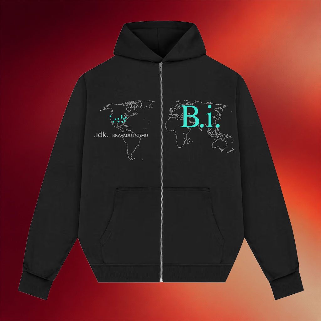 Even The Devil Smiles Merch 2026 IDK BI World Zip Hoodie Birthday Presents For Boyfriend - Merchluma