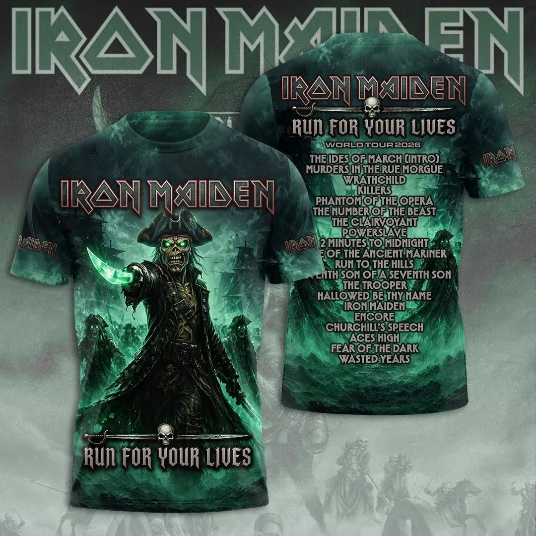 Iron Maiden World Tour 2026 Merch Run For Your Lives T-Shirt Gift Ideas For Music Lovers - Merchluma