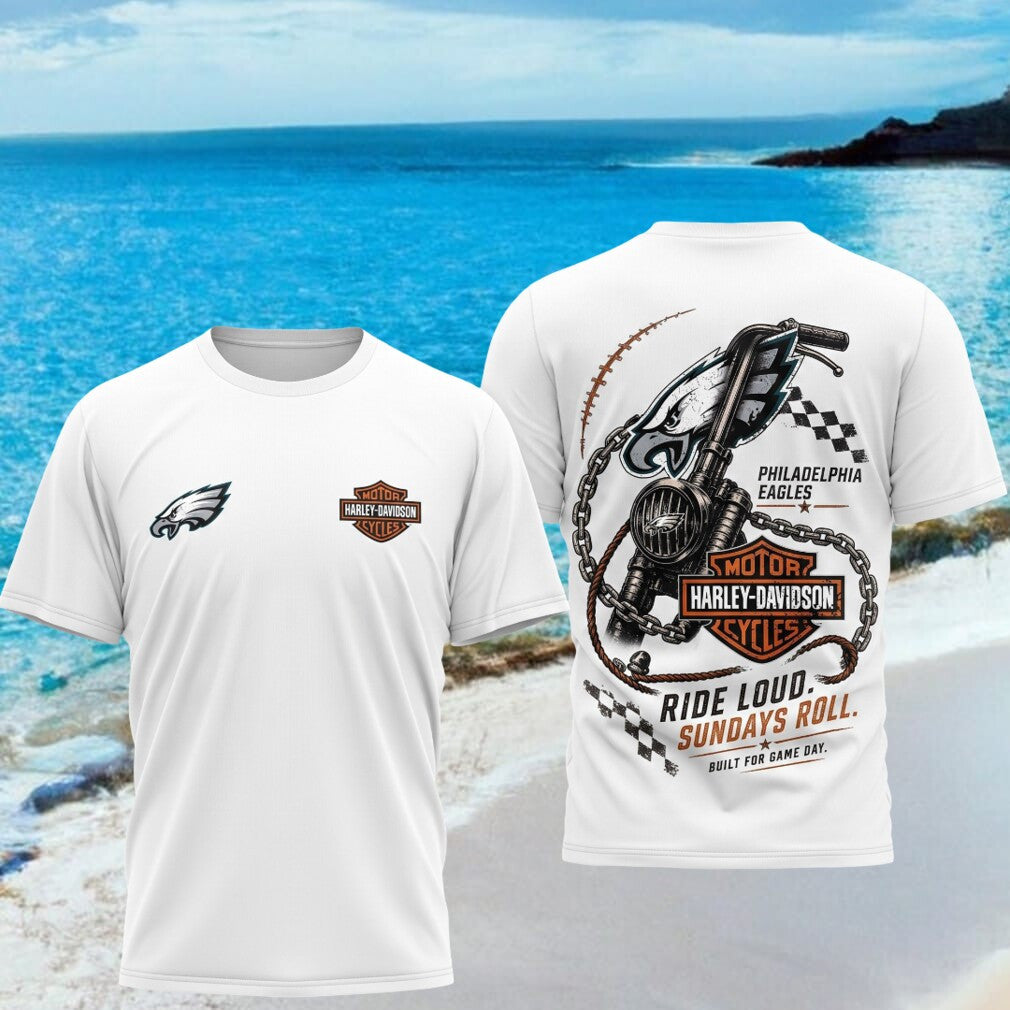 Philadelphia Eagles Motorcycle Ride Loud Sundays Roll Shirt Philadelphia Eagles Merch Fan Gifts - Merchluma