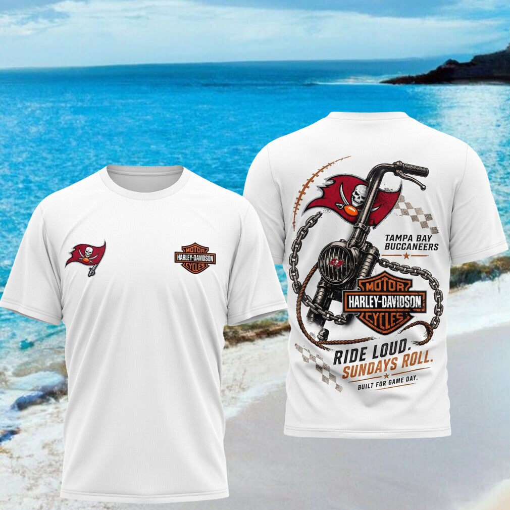 Tampa Bay Buccaneers Motorcycle Ride Loud Sundays Roll Shirt TB Buccaneers Merch Fan Gifts - Merchluma