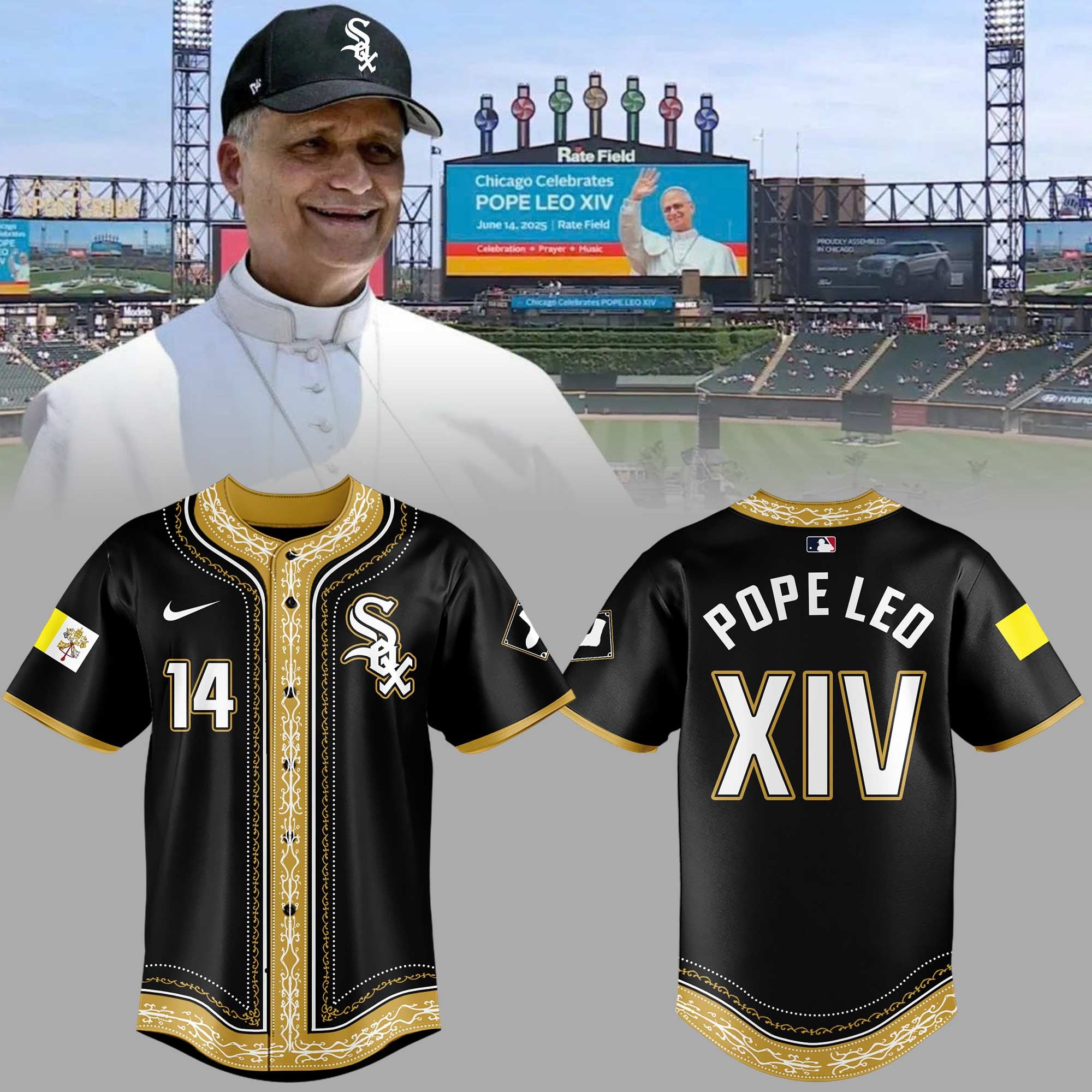 Chicago White Sox 2026 Chicago's Pope Jersey Pope Leo XIV Merch Best Gift For Religious - Merchluma