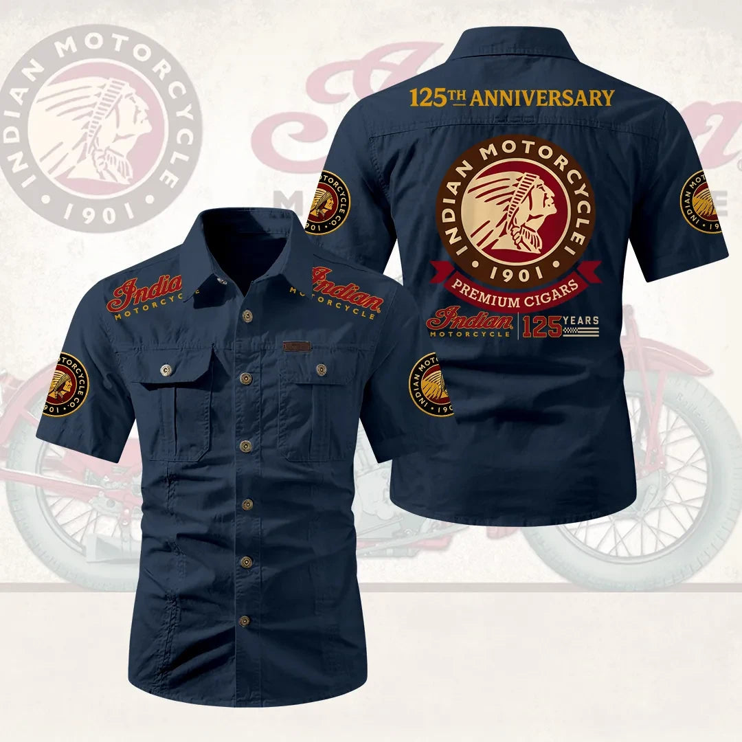Indian Motorcycle 125th Anniversary Hawaiian Shirt 2026 Gifts For Motorcycle Enthusiasts - Merchluma