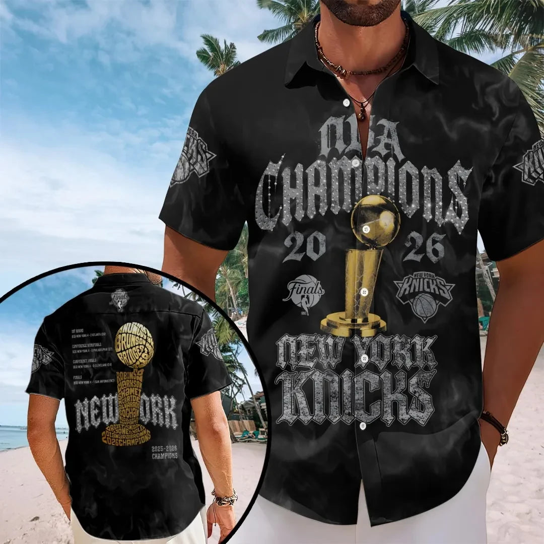 New York Knicks 2026 Finals Champions Hawaiian Shirt NY Knicks Merch Basketball Fan Gifts - Merchluma