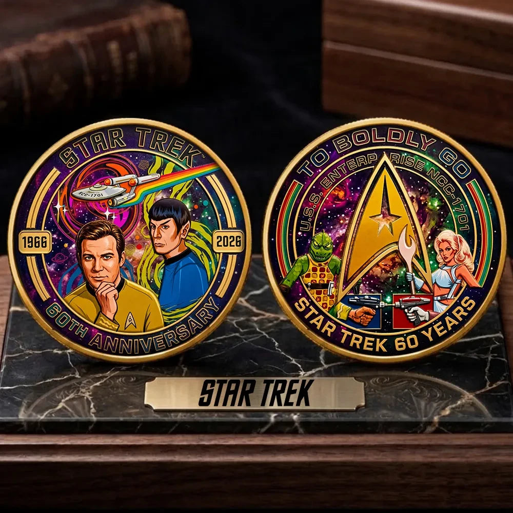 Star Trek Timeline Collection 60th Anniversary Commemorative Coin Star Trek Merch Him Gifts - Merchluma
