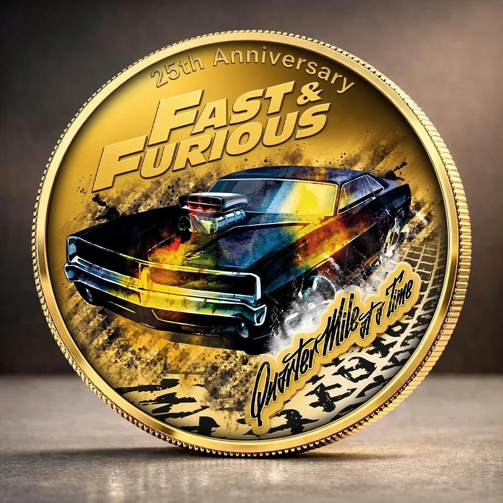 Fast And Furious 25th Anniversary Commemorative Coin Fast And Furious Merch Brother GIfts - Merchluma