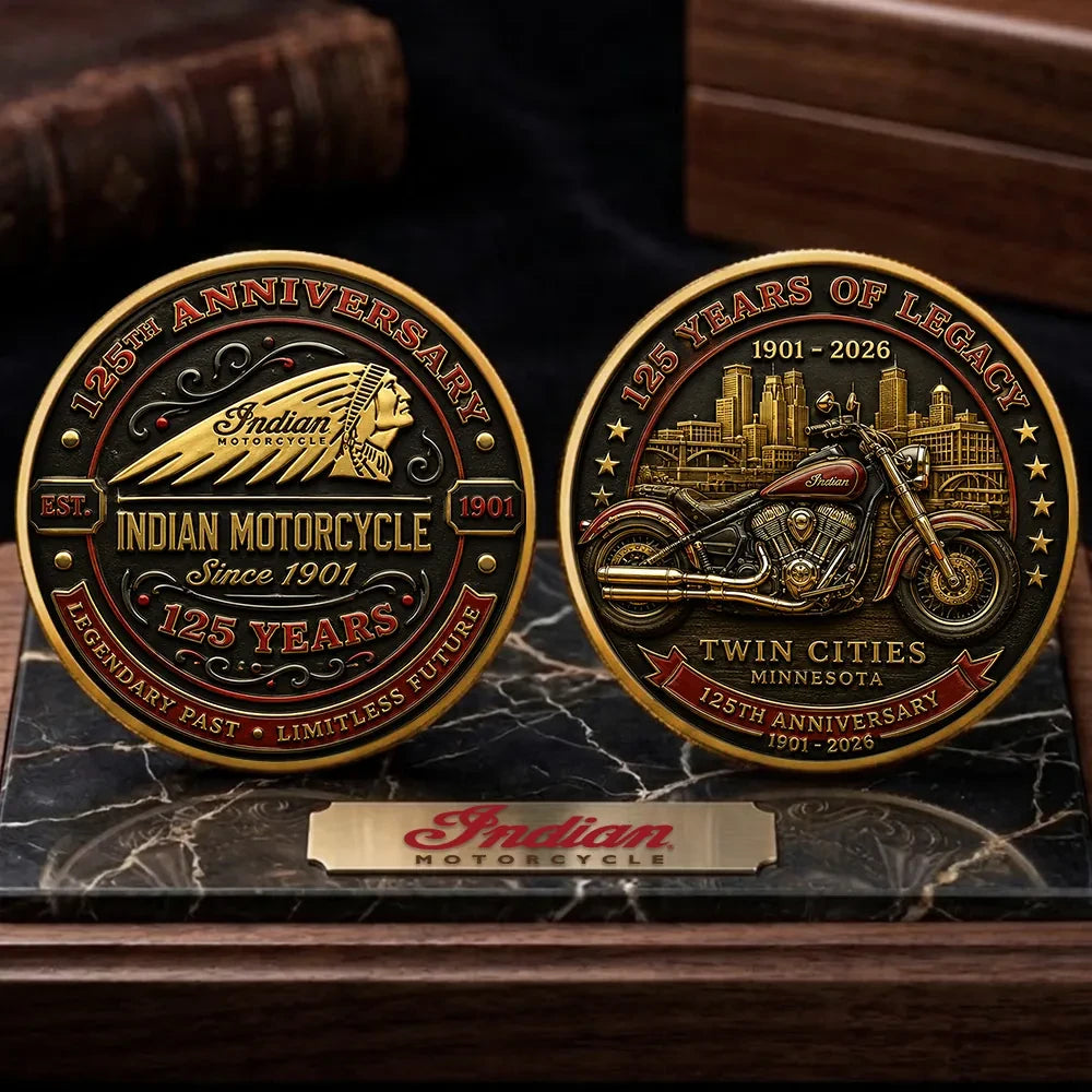 Indian Motorcycle 125th Anniversary Commemorative Coin 2026 Gift For Motorcycle Lovers - Merchluma