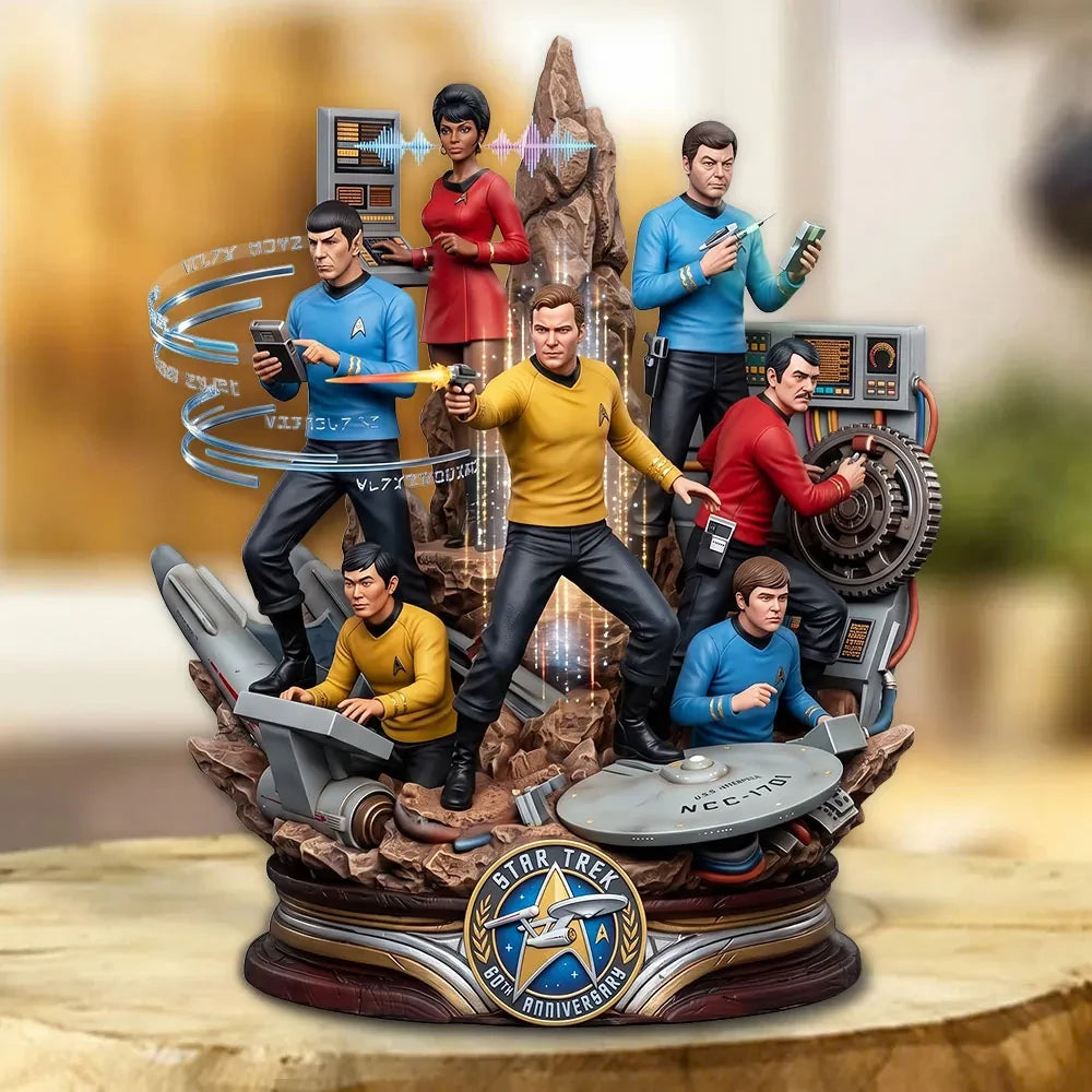 Star Trek 60th Anniversary Acrylic Plaque USS Enterprise Evolution Space Saga Merch Decor - Merchluma