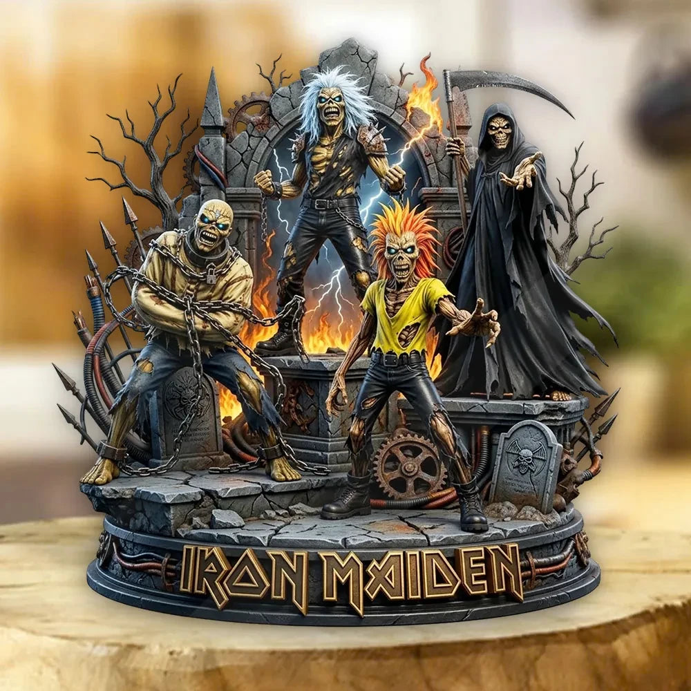 Iron Maiden Eddie Acrylic Plaque Iron Maiden Merch Desk Decor Gifts For Music Lovers - Merchluma