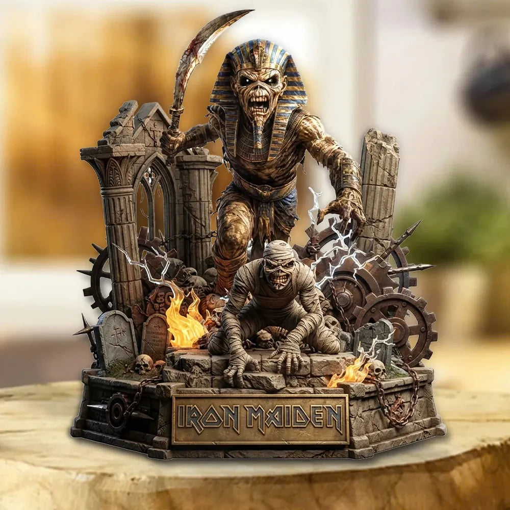 Iron Maiden Powerslave Acrylic Plaque Iron Maiden Merch Cool Gifts For Music Lovers - Merchluma