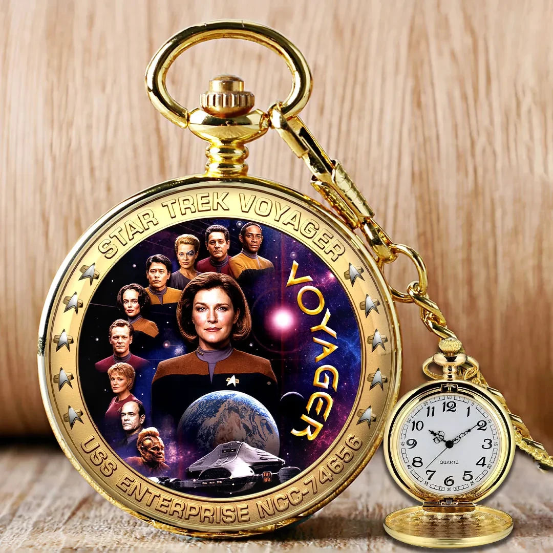Star Trek Voyager Pocket Watch Legends and Starships 60th Anniversary Star Trek Merch Fan Gifts - Merchluma