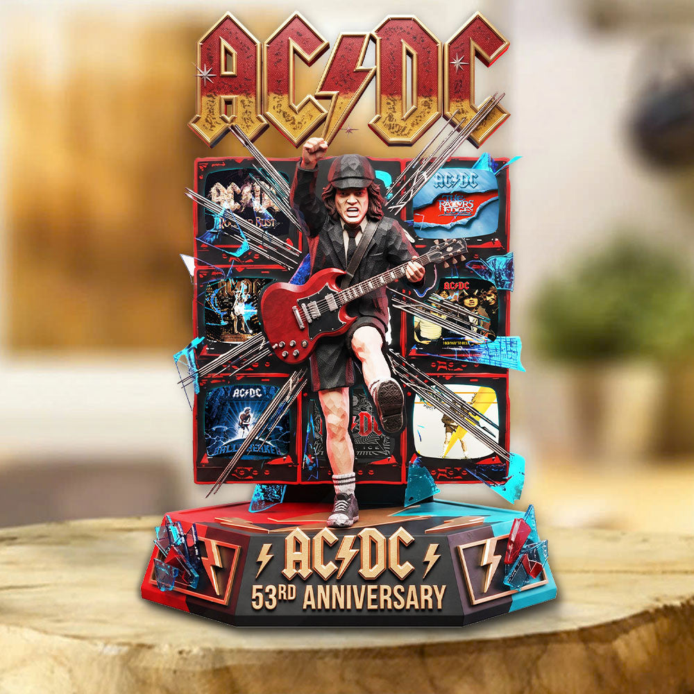 AC DC 53rd Anniversary Shape Acrylic Plaque AC DC Merch Best Gift For Music Fans - Merchluma