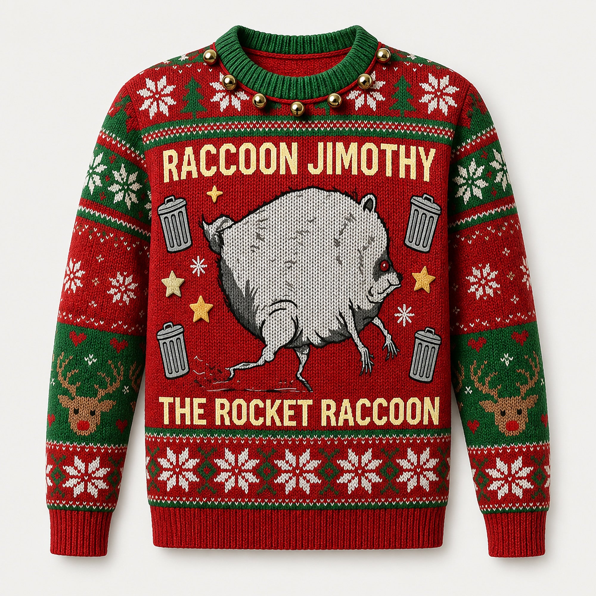 Raccoon Jimothy The Rocket Raccoon Ugly Christmas Sweater Funny Meme Xmas Jumper Holiday Gifts - Merchluma