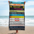 Pink Floyd Iconic Album Beach Towel Pink Floyd Merch Gift Ideas For Rock Band Fans - Merchluma