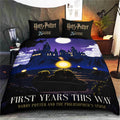 Harry Potter 25th Anniversary Bedding Set First Years This Way Bed Decor Harry Potter Merch - Merchluma