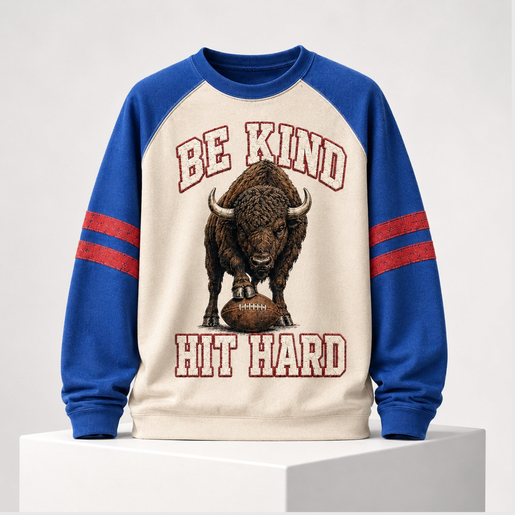 Buffalo Football Be Kind Hit Hard 2026 Sweatshirt Buffalo Bills Merch Gifts For Game Day - Merchluma