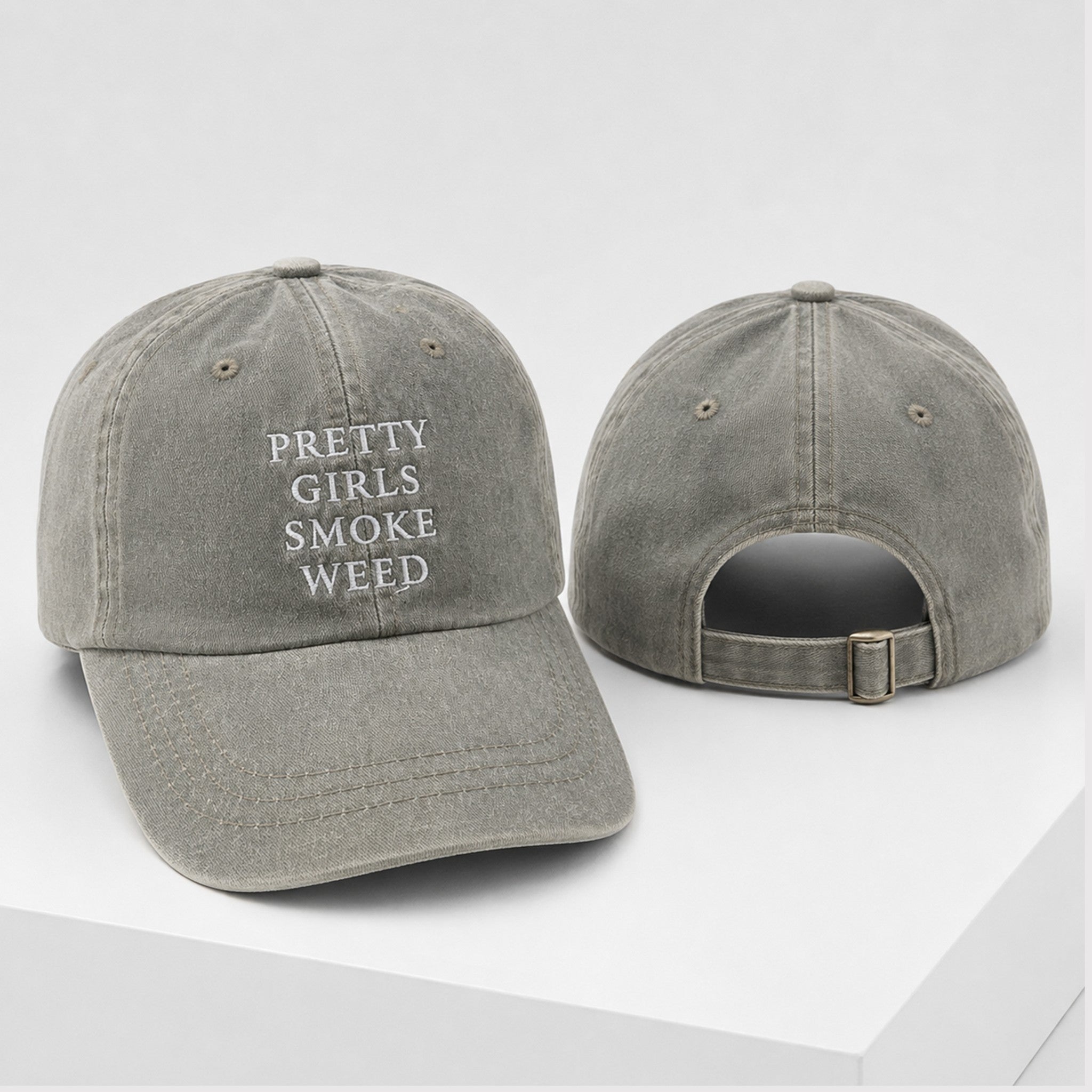 Pretty Girls Smoke Weed 2026 Hat Embroidered Funny Cap Humorous Gift For Her - Merchluma