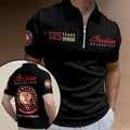 Indian Motorcycle 125th Anniversary Zip Polo Shirt Indian Motorcycle Merch Gift For Dad - Merchluma