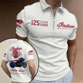 Indian Motorcycle 125th Anniversary Zip Polo Shirt Unique Gift For Boyfriend - Merchluma