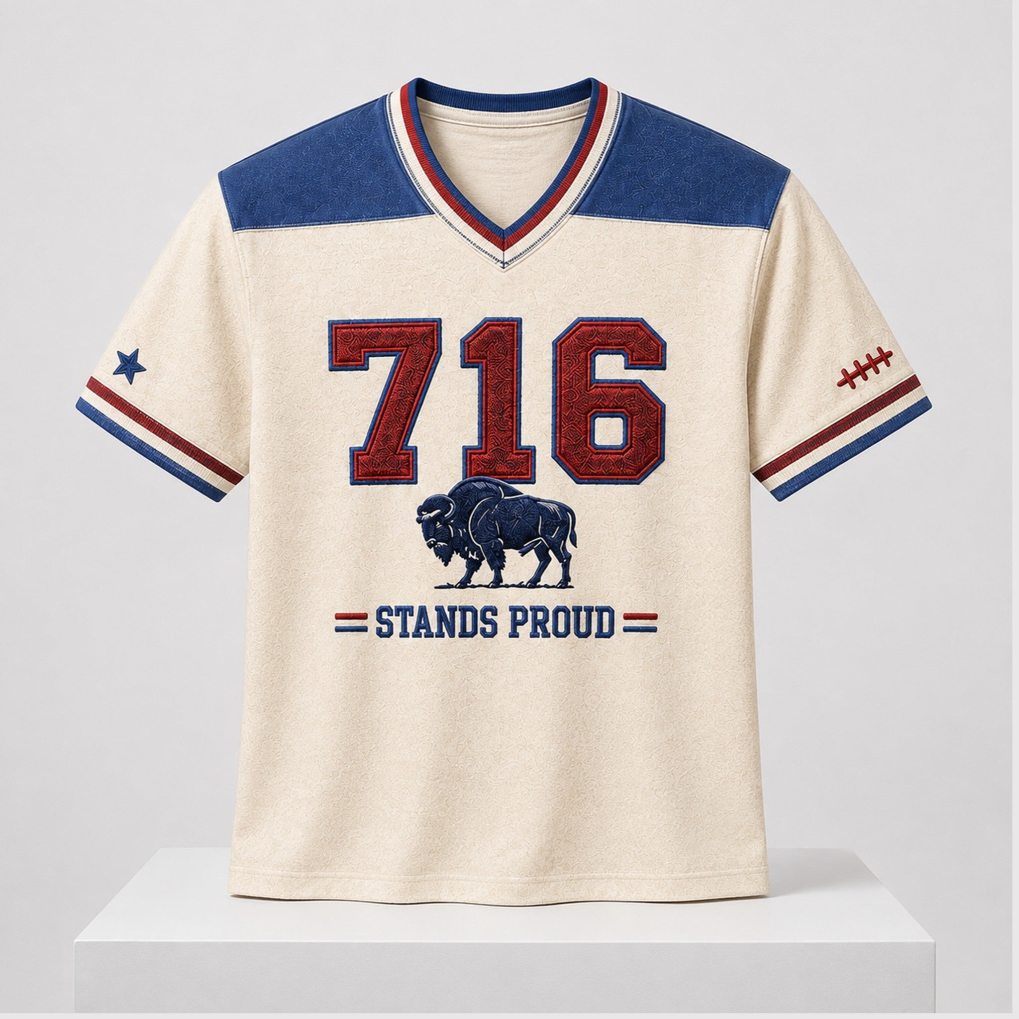Buffalo 716 Stands Proud 2026 V-Neck Shirt Buffalo Pride Clothing Gifts For Friends - Merchluma