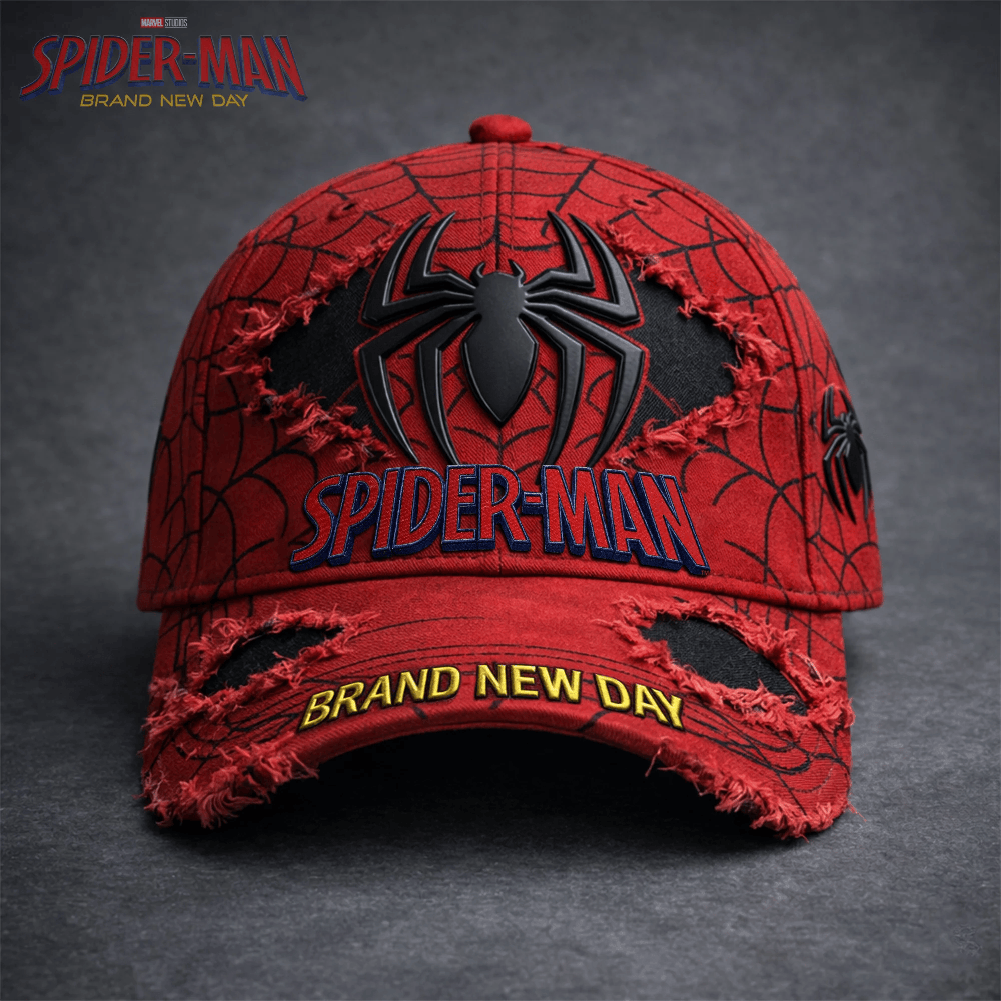 Spider-Man Brand New Day Distressed Hat Spider-Man Merch Superhero Fan Gift For Son - Merchluma